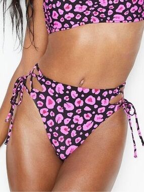 Victoria’s Secret pink leopard swim bottoms XS NWOT